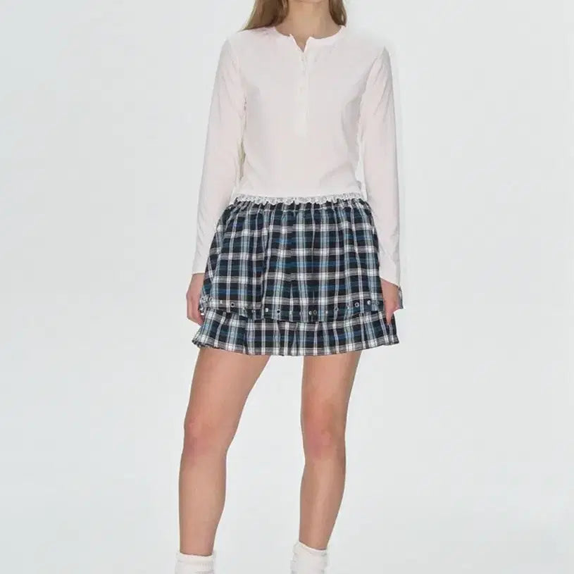 [BUNJANG] Please Project Studded Frill Checkered Skirt / 플리즈프로젝트 스터드 프릴 체크 스커트