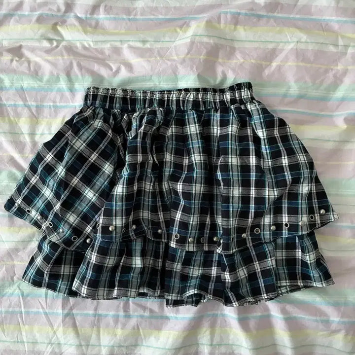 [BUNJANG] Please Project Studded Frill Checkered Skirt / 플리즈프로젝트 스터드 프릴 체크 스커트