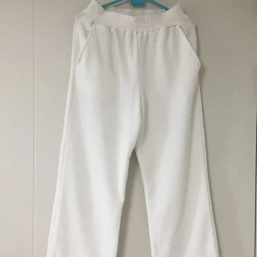 [BUNJANG] JoonJoon Space Frill Bending White Pants S / 준준스페이스 프릴 밴딩 화이트 팬츠 S