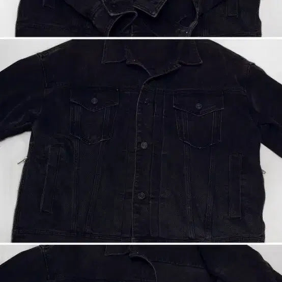 [SOLD OUT] 준지 (junn.j) 흑청 데님 사이드지퍼 트러커 자켓 (105+)