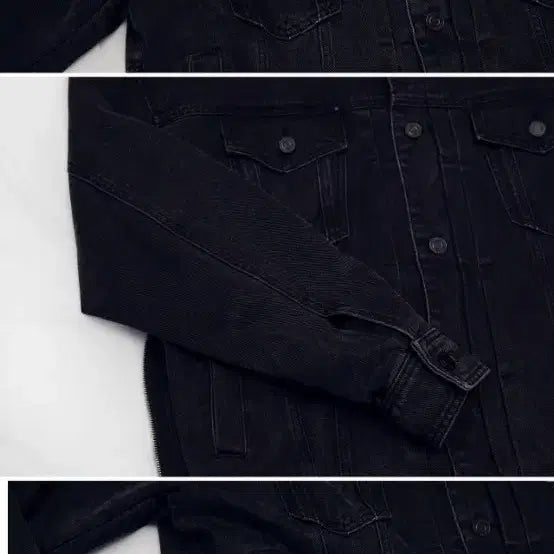 [SOLD OUT] 준지 (junn.j) 흑청 데님 사이드지퍼 트러커 자켓 (105+)