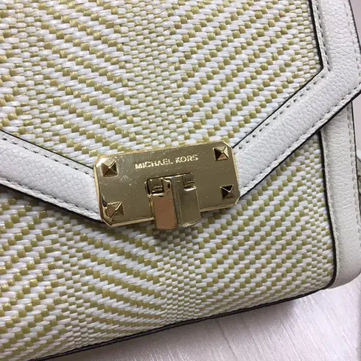 [BUNJANG] Michael Kors White Top Handle Tote Bag Crossbody Bag / 마이클코어스 화이트가방 탑핸들 토드백 크로스백