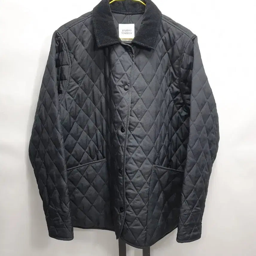 [BUNJANG] Studio Tomboy Quilted Corduroy Jacket - Black (F) / 스튜디오톰보이 퀼팅 자켓 코듀로이 카라 블랙 F