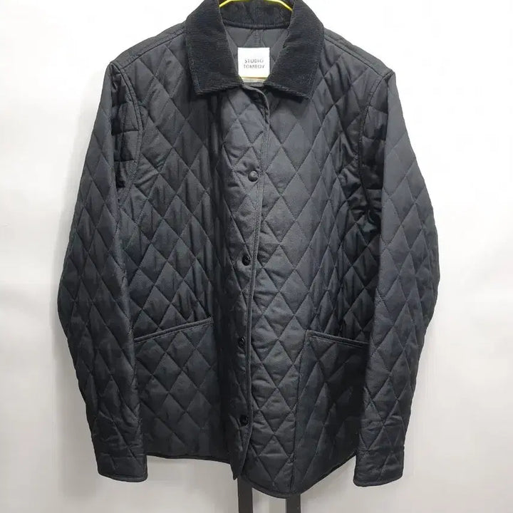 [BUNJANG] Studio Tomboy Quilted Corduroy Jacket - Black (F) / 스튜디오톰보이 퀼팅 자켓 코듀로이 카라 블랙 F