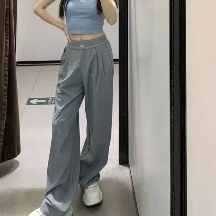 [BUNJANG] ALO Black Wide Pants / ALO 알로 트라우저(Regula) 팬츠(블랙,네이비,그린블루)