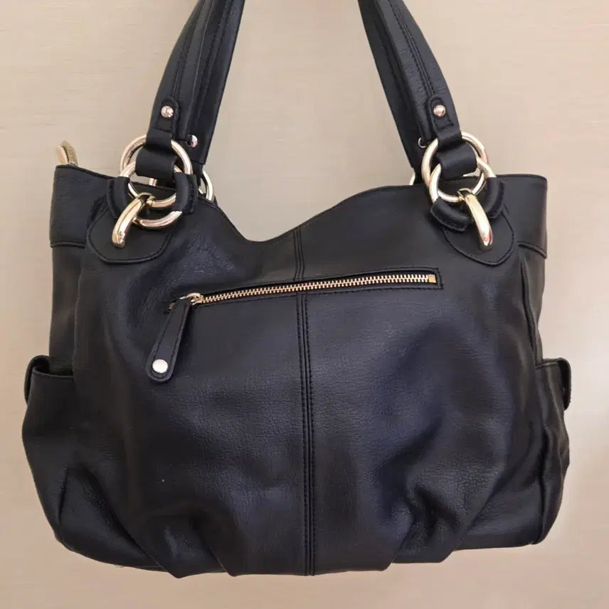 [BUNJANG] Sisley Leather Tote Shoulder Bag / 시슬리 소가죽 토트백 숄더백 여성 가방 블랙 수납공간