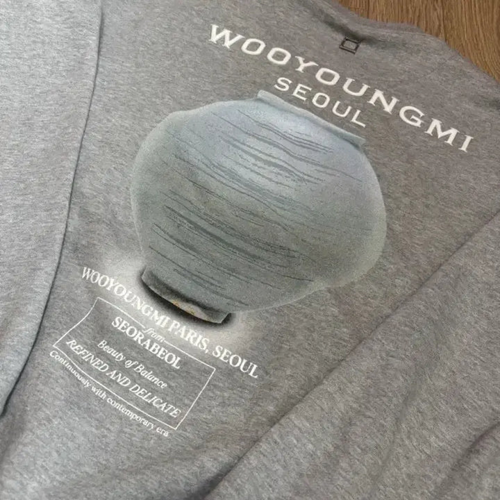 [BUNJANG] Wooyoungmi Celadon Logo Sweatshirt Gray / [50/A급/크림판]우영미 청자 맨투맨 그레이 50사이즈