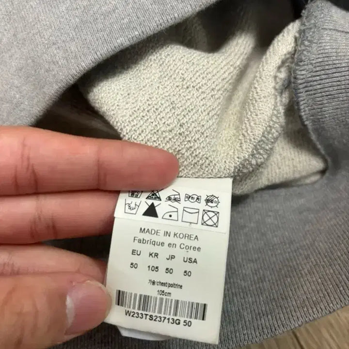 [BUNJANG] Wooyoungmi Celadon Logo Sweatshirt Gray / [50/A급/크림판]우영미 청자 맨투맨 그레이 50사이즈