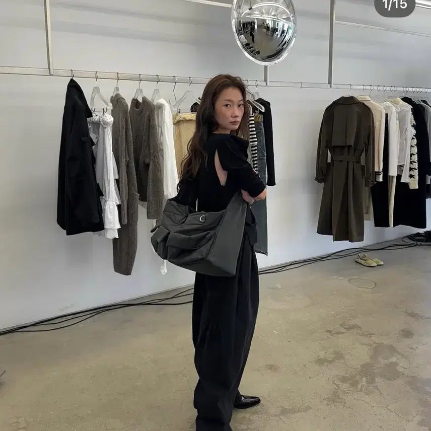 [BUNJANG] Open Y Black Full Gather Pants M / 오픈와이와이 블랙 풀개더 팬츠 m 새상품
