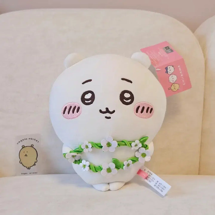 [BUNJANG] Cheekawa Flower Crown Plush / 먼작귀 치이카와 화관 인형
