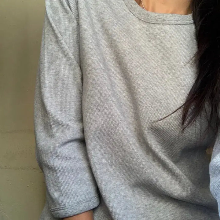 [BUNJANG] GNOO Jinu Waffle T-shirt Gray / gnoo 지누 와플티 그레이 새상품 리본빛 더바넷 시엔느