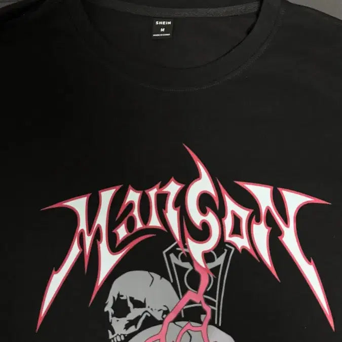 [BUNJANG] Black Skull Print T-shirt (M) / 블랙 해골 프린팅 반팔 M사이즈 새상품 티셔츠 판매합니다.