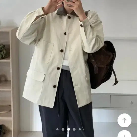 [BUNJANG] Lish Leather Collar Contrast Work Jacket / 리쉬 레더카라 배색 워크자켓 판매