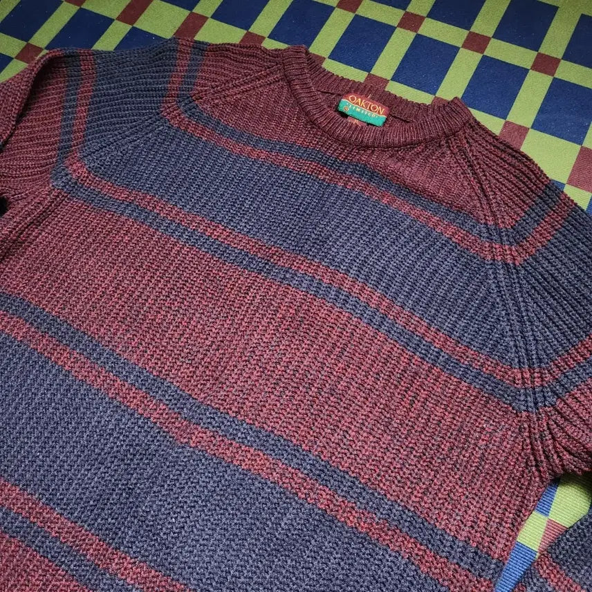 [BUNJANG] Oakton 90s Color Block Sweater / 90s USA메이드 컬러블록 스웨터