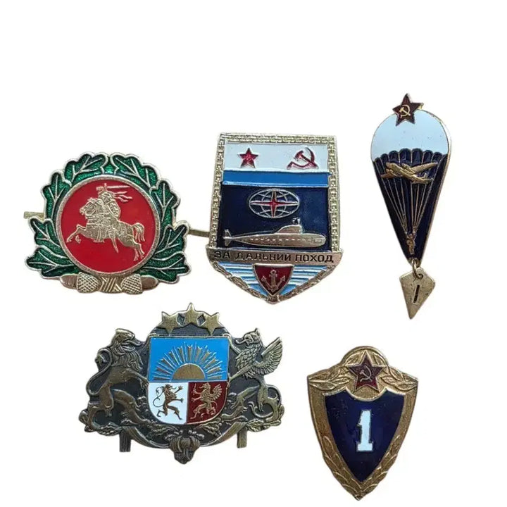 [BUNJANG] Soviet Union &amp; Baltic States Badge Set (5 Types) / 소련, 발트3국 뱃지 5종