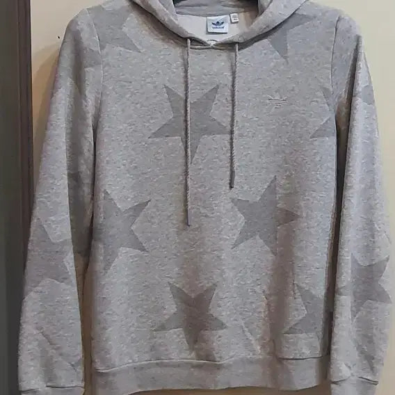 [BUNJANG] Adidas Star Pattern Hoodie Gray / 아디다스 별 패턴 후드티 그레이