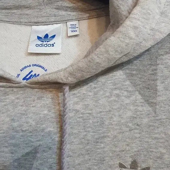 [BUNJANG] Adidas Star Pattern Hoodie Gray / 아디다스 별 패턴 후드티 그레이