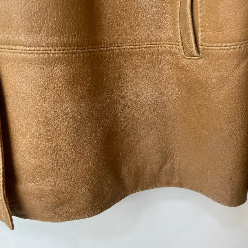 [BUNJANG] Razzio Brown Lambskin Leather Jacket (Size 77) / Razzio 브라운 양가죽 자켓 77