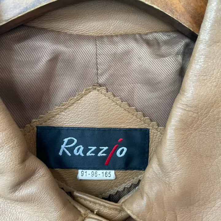[BUNJANG] Razzio Brown Lambskin Leather Jacket (Size 77) / Razzio 브라운 양가죽 자켓 77