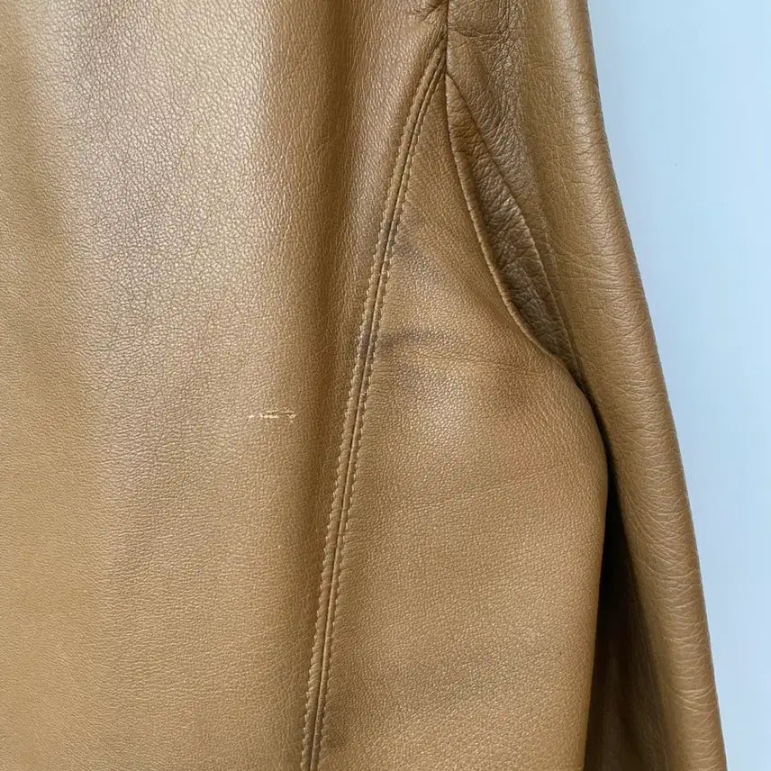 [BUNJANG] Razzio Brown Lambskin Leather Jacket (Size 77) / Razzio 브라운 양가죽 자켓 77