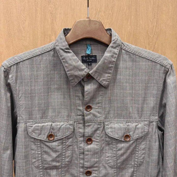 [BUNJANG] Paul Smith Jeans Cotton Long Sleeve Shirt Jacket / 폴스미스 진스 코튼 긴팔 셔츠 자켓 더블 포켓 버튼 디테일 그레이