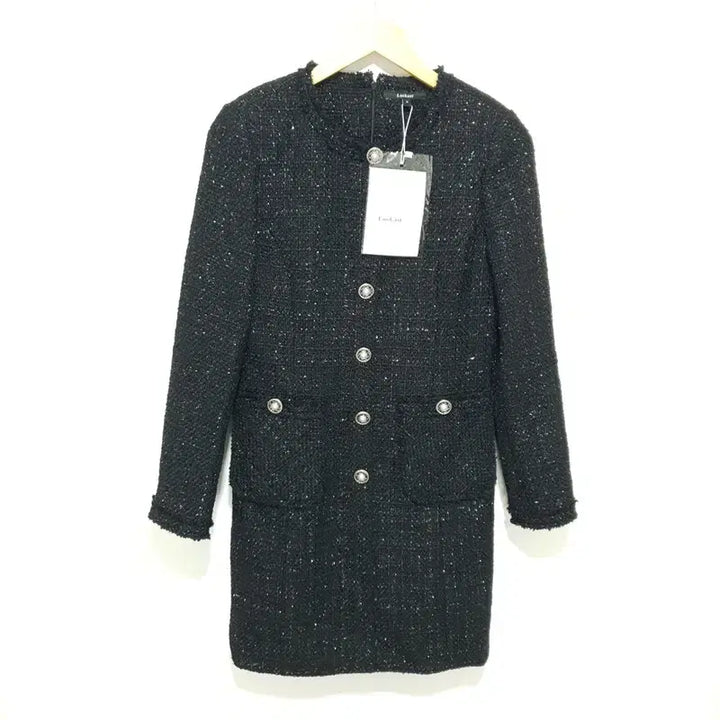 [BUNJANG] Lookast Black Tweed Round Dress / 룩캐스트 블랙 라운드 트위드 원피스 M_M2455