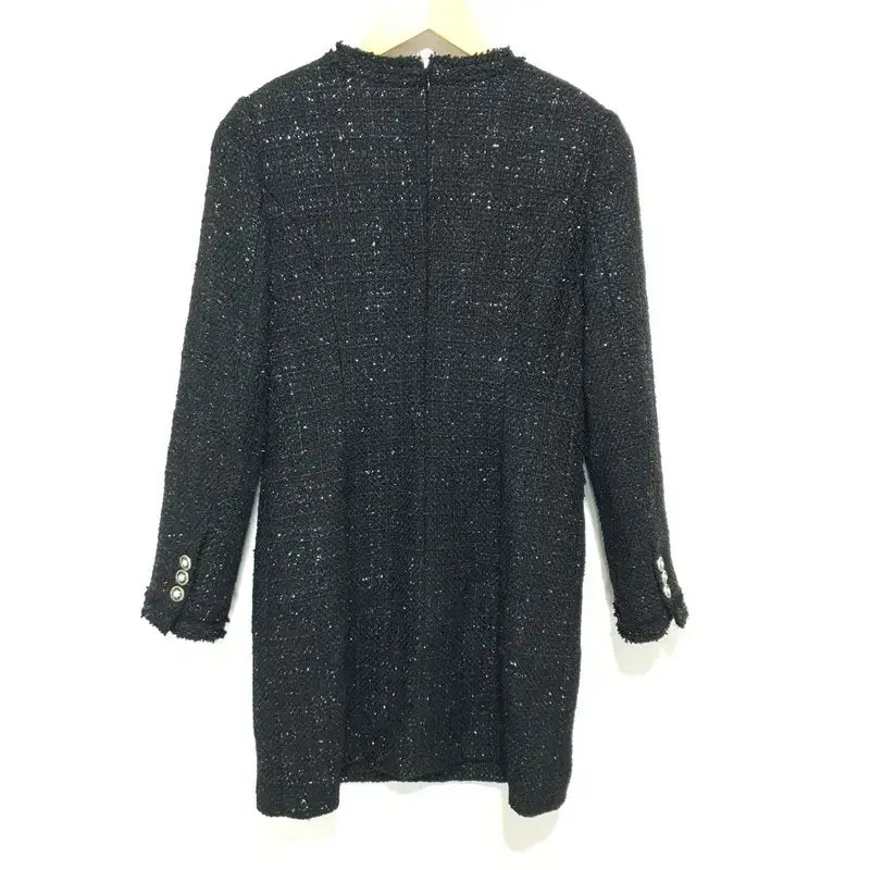 [BUNJANG] Lookast Black Tweed Round Dress / 룩캐스트 블랙 라운드 트위드 원피스 M_M2455