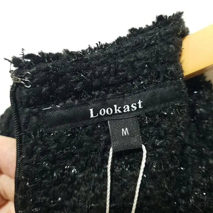 [BUNJANG] Lookast Black Tweed Round Dress / 룩캐스트 블랙 라운드 트위드 원피스 M_M2455