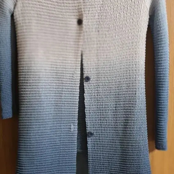 [BUNJANG] Blue Gradient Pleats Cardigan Set / 블루 그라데이션 플리츠 가디건 세트