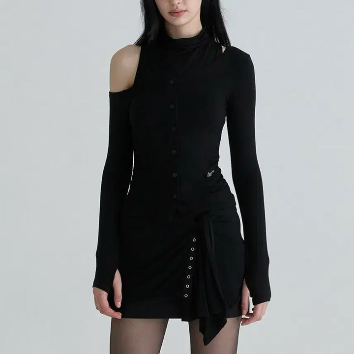 [BUNJANG] Not Your Rose Cowl Neck Cardigan Set / 낫유어로즈 카울 넥 가디건 세트