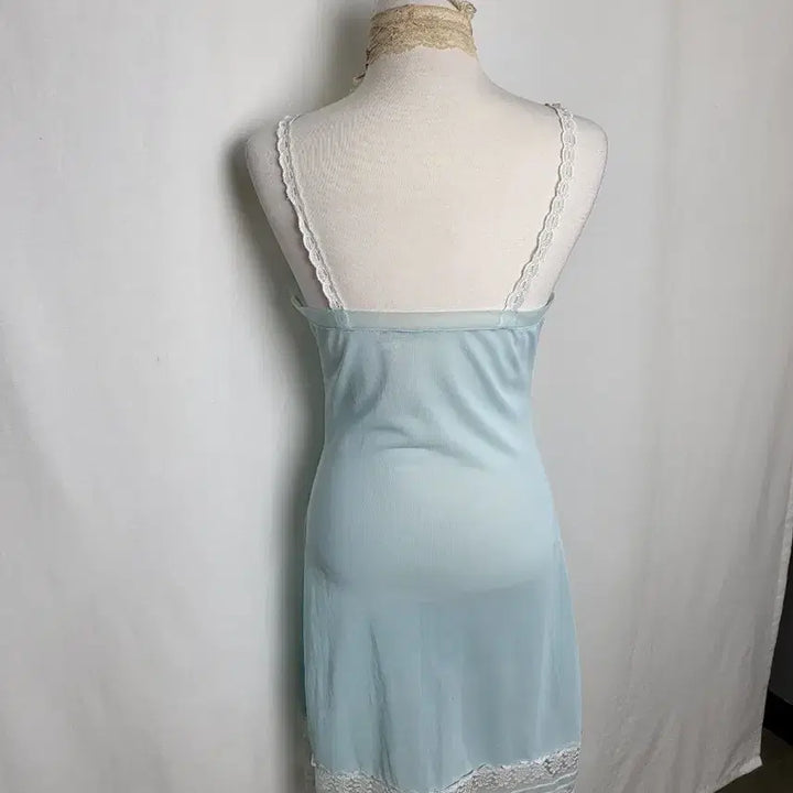 [BUNJANG] Vintage Ice Blue Lace Slip Dress / 빈티지 아이스 블루 레이스 슬립 원피스