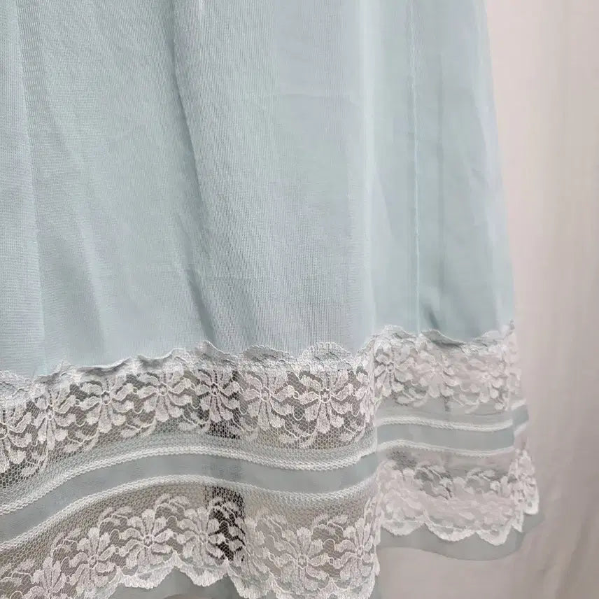 [BUNJANG] Vintage Ice Blue Lace Slip Dress / 빈티지 아이스 블루 레이스 슬립 원피스