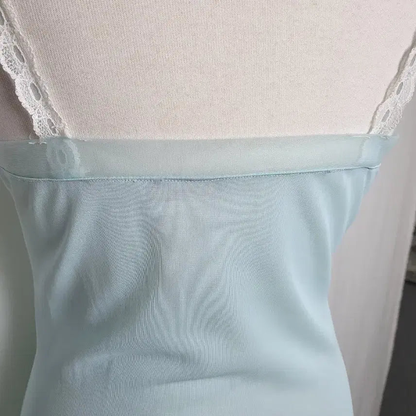 [BUNJANG] Vintage Ice Blue Lace Slip Dress / 빈티지 아이스 블루 레이스 슬립 원피스