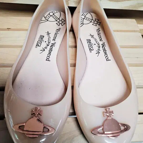 [BUNJANG] Vivienne Westwood Melissa Jelly Flat Shoes / 비비안웨스트우드 멜리사 젤리 플랫슈즈 인디핑크 연그레이 250  s43