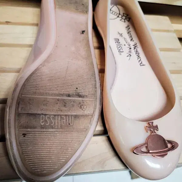 [BUNJANG] Vivienne Westwood Melissa Jelly Flat Shoes / 비비안웨스트우드 멜리사 젤리 플랫슈즈 인디핑크 연그레이 250  s43