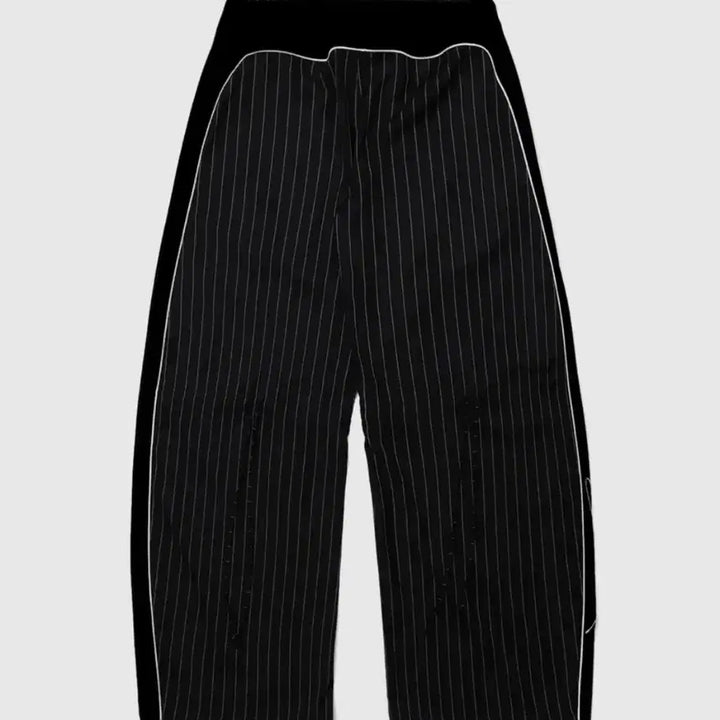 [BUNJANG] Badblood Dark Classic Pinstripe Track Pants - Black / 배드블러드 다크 클래식 핀스트라이프 트랙팬츠 - 블랙