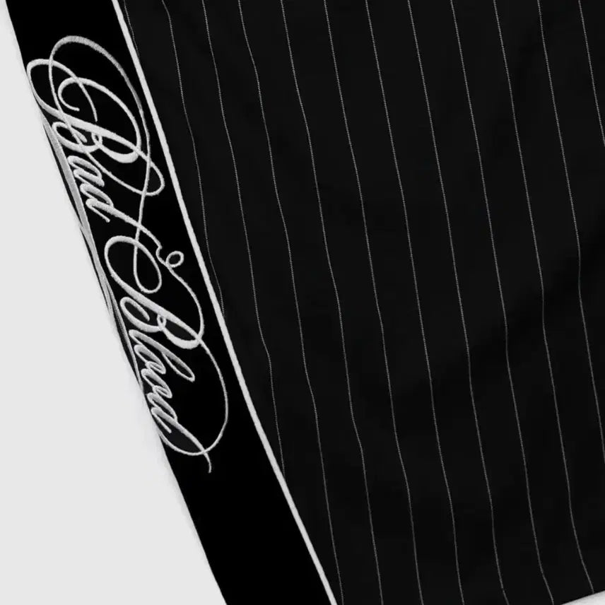 [BUNJANG] Badblood Dark Classic Pinstripe Track Pants - Black / 배드블러드 다크 클래식 핀스트라이프 트랙팬츠 - 블랙