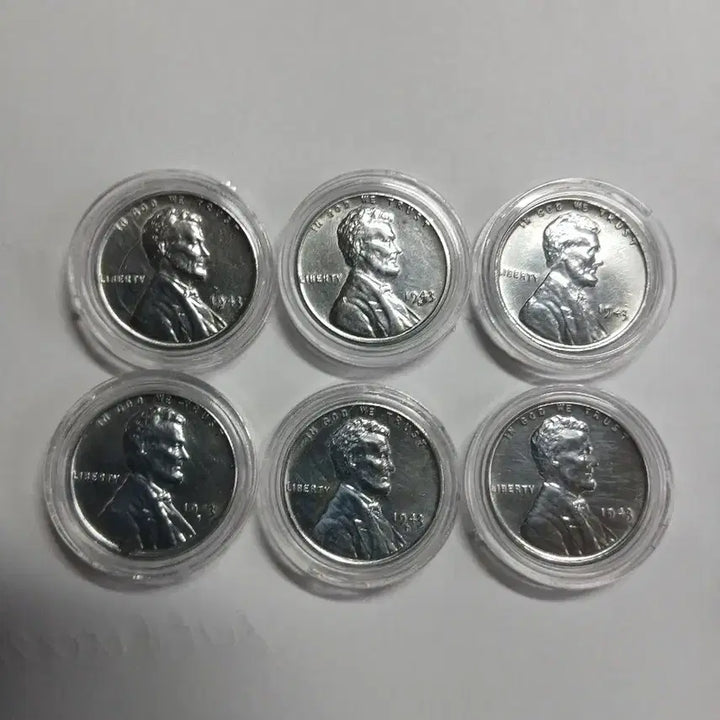 [BUNJANG] 1943 Steel Penny Coin Bundle Set (6 Coins) / 1943년 스틸 페니 주화 6개 일괄