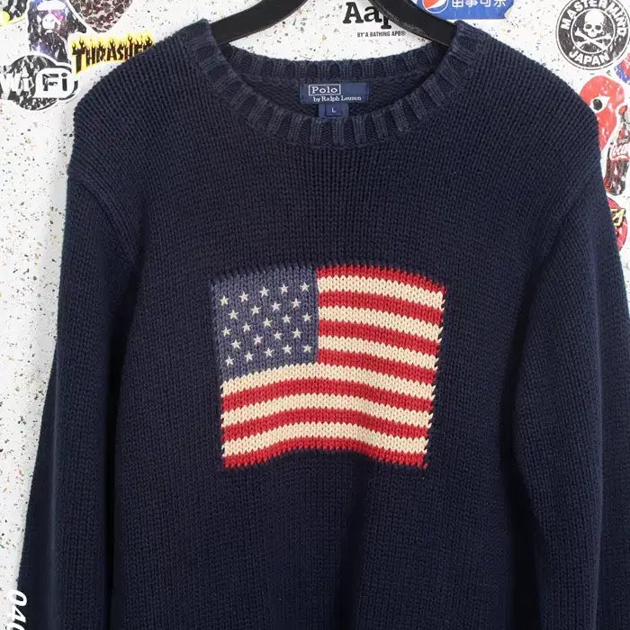 [BUNJANG] Polo Ralph Lauren Star-Spangled Banner Round Knit Sweater Women&