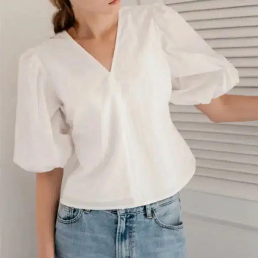 [BUNJANG] Sie Celina Cotton Blouse White / 시에 sie 르셀리나 코튼 블라우스 화이트