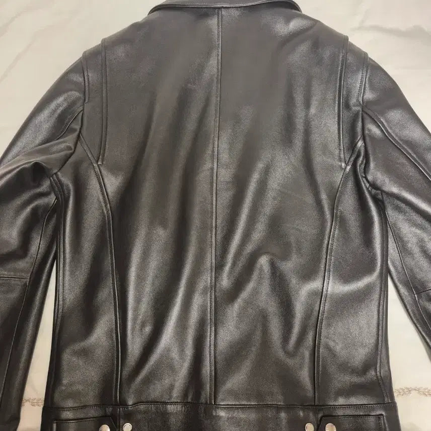 [BUNJANG] Emmeti Lambskin Double Rider Leather Jacket / 엠메티 램스킨 더블라이더 가죽자켓 50사이즈(100)
