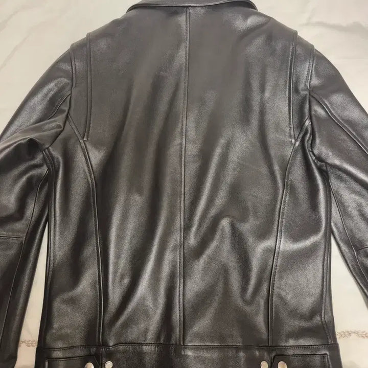 [BUNJANG] Emmeti Lambskin Double Rider Leather Jacket / 엠메티 램스킨 더블라이더 가죽자켓 50사이즈(100)