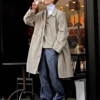 [SOLD OUT] AURALEE FINX WEATHER  CLOTH CHECK COAT