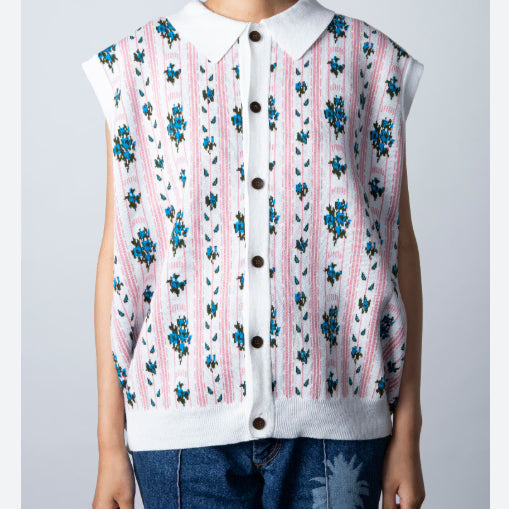 [BUNJANG] TTT MSW Flower Jacquard Vest / TTT MSW Flower Jacquard Vest