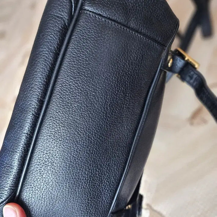 [BUNJANG] MCM Black Cowhide Backpack / mcm블랙 소가죽백팩