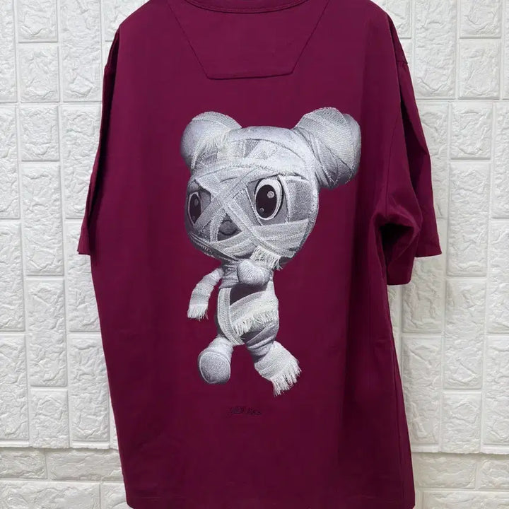 [BUNJANG] Juun.J Mira Teddy Bear Burgundy T-shirt / (새상품)준지 미라 곰돌이 버건디 티셔츠 (48 3장일괄 구매시 이상품