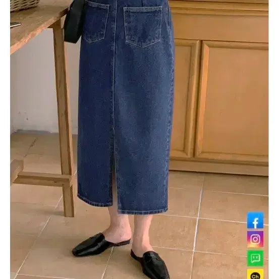 [BUNJANG] Lovefrom Denim Long Skirt / Lovefrom 데님 롱 스커트 S