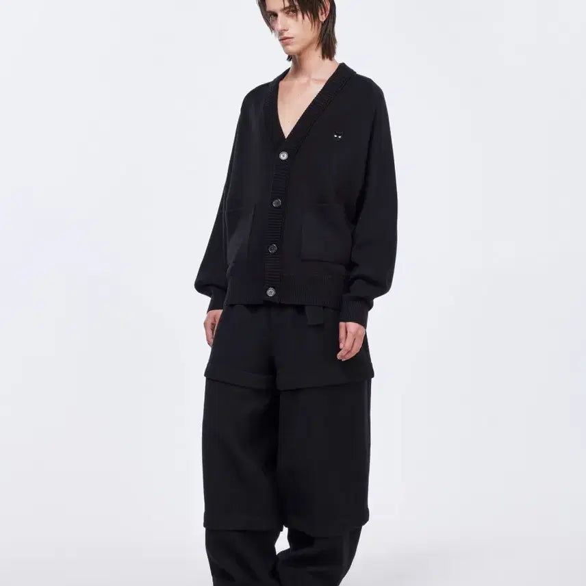 [BUNJANG] Z_Zero Panther Raglan Cardigan Black / 지제로 팬서 라글랑 가디건 블랙, S
