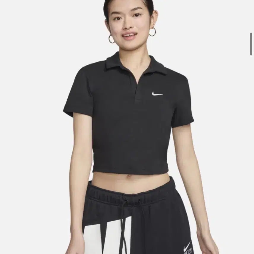[BUNJANG] Nike Cropped Collar Short Sleeve T-Shirt / 나이키 크롭 카라 반팔티 (반택무료)