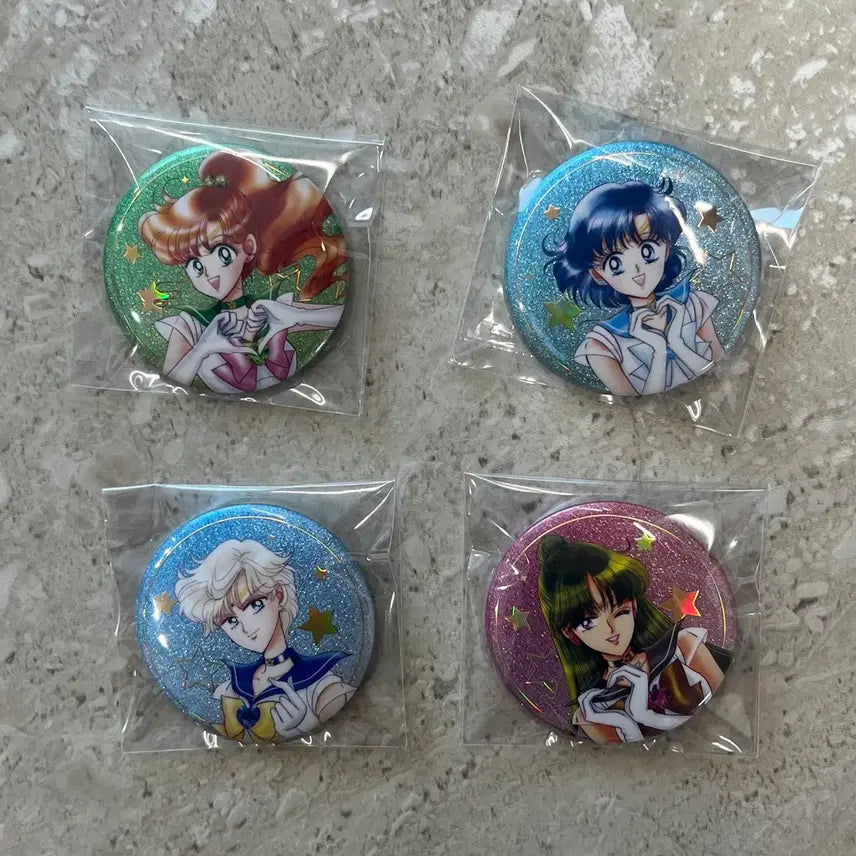 [BUNJANG] Sailor Moon Aurora Lame Limited Edition Can Badge Set / 세일러문 캔뱃지 / 세일러문 오로라 라메 한정 캔뱃지